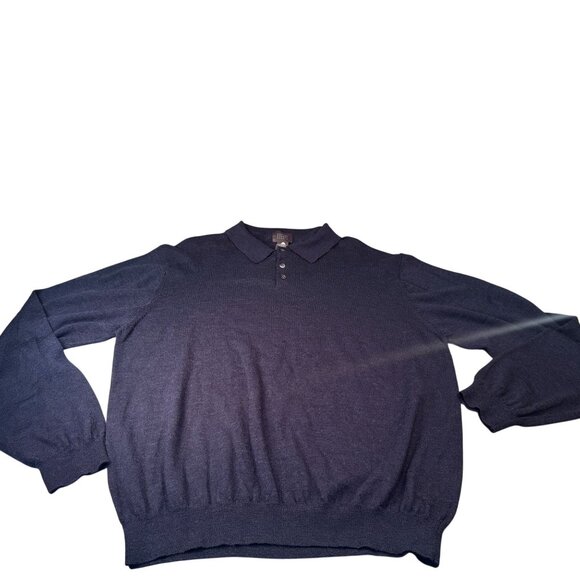 Mercer Street Studio Merino New Wool Polo Sweater Mens Australia Knit Collared - Picture 1 of 16